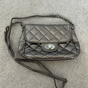 Charlotte Russe Metallic Quilted Crossbody Bag